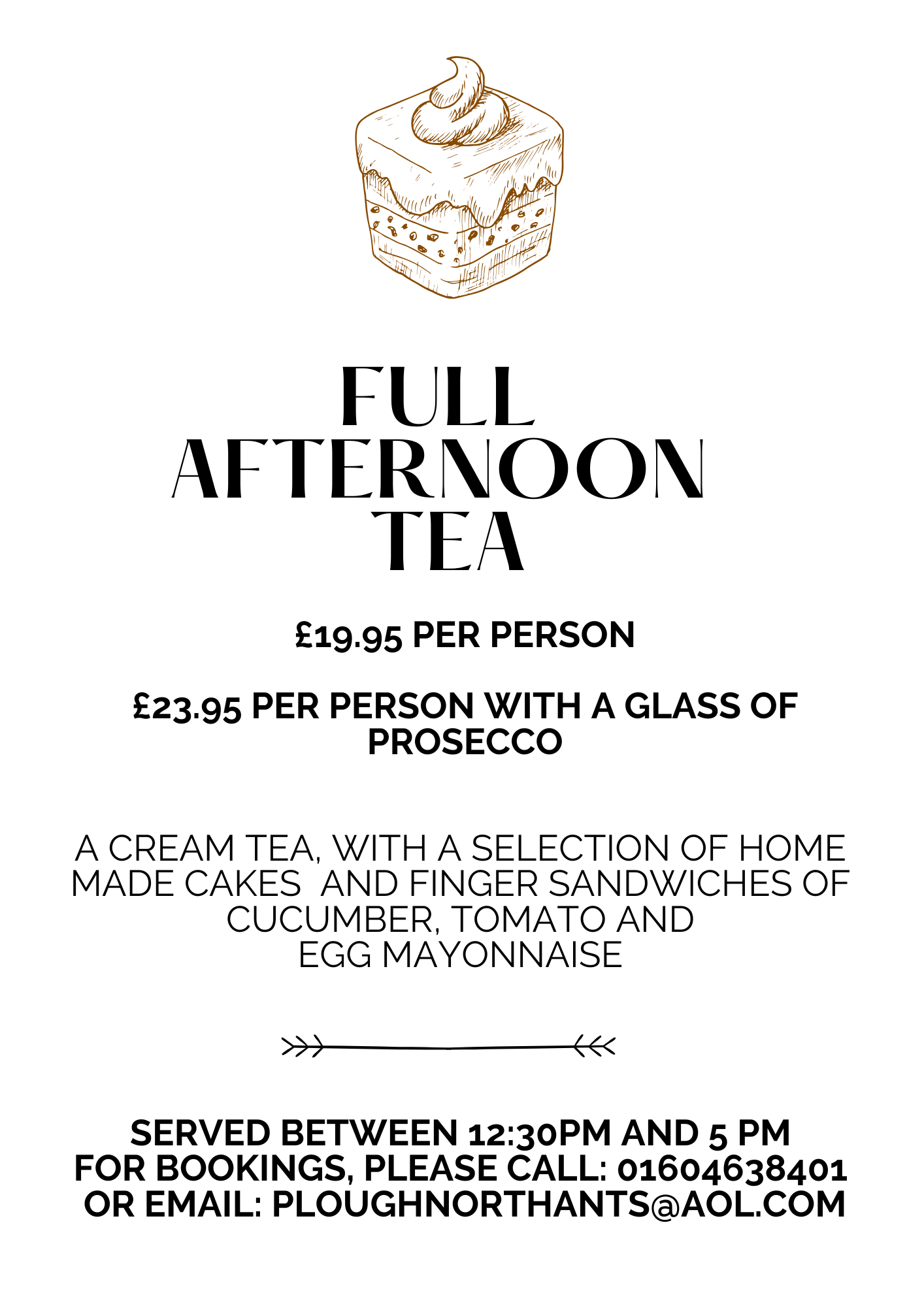 Afternoon Tea Menu